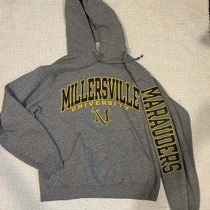 Millersville University grey sweatshirt hoodie circa 2015